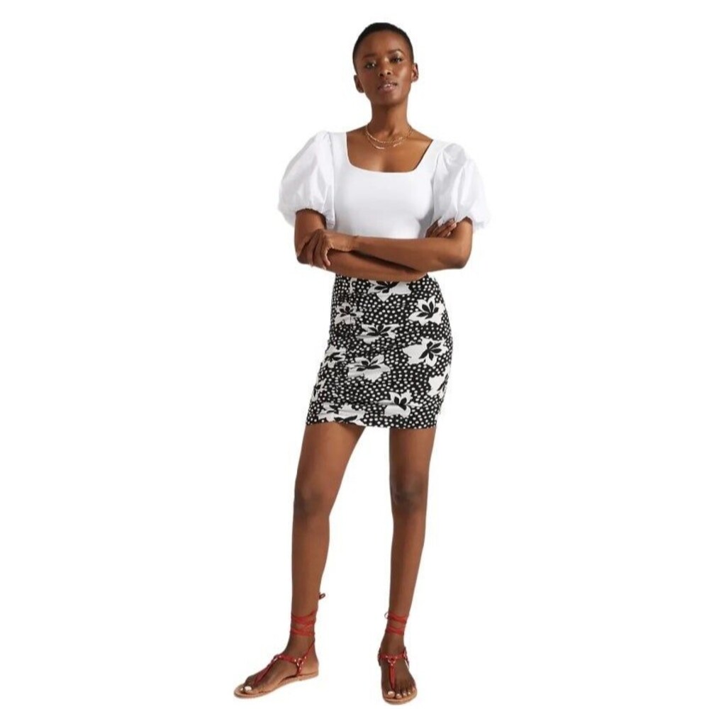 Anthropologie Porridge Ruched Mini Skirt